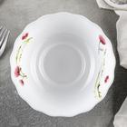 Салатник Доляна «Нежные маки», 430 мл, d=15,5 см, стеклокерамика - Фото 2