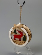 Ёлочная игрушка «Шар с оленёнком», 10×10×3 см, от батареек, свечение тёплое белое - Фото 7