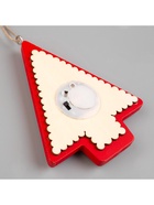 Ёлочная игрушка «Ёлка с Дедом Морозом и машиной», 12.5×9.5×1.5 см, от батареек, свечение тёплое белое - Фото 6