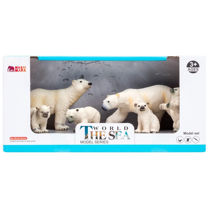 Набор фигурок «Мир морских животных: семья белых медведей», 6 фигурок - фото 1905800417