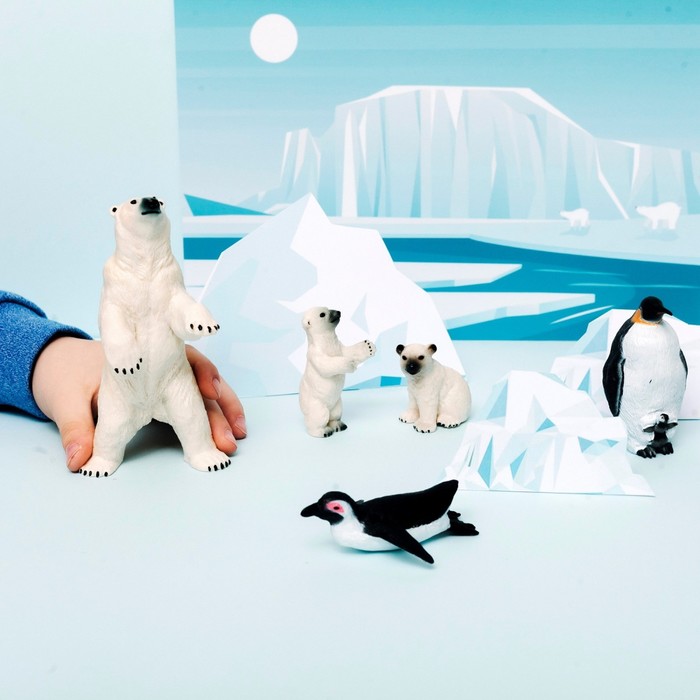 Набор фигурок «Мир морских животных: семья белых медведей», 6 фигурок - фото 1905800416