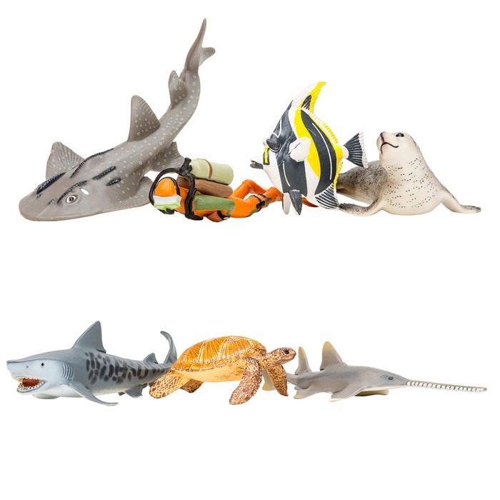 Набор фигурок «Мир морских животных», 6 фигурок - фото 1905800465
