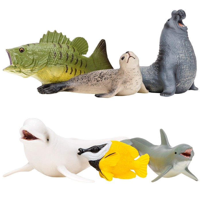 Набор фигурок «Мир морских животных», 6 фигурок - фото 1905800479