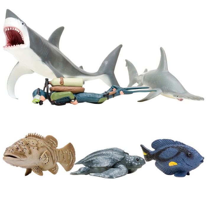 Набор фигурок «Мир морских животных», 6 фигурок - фото 1905800531