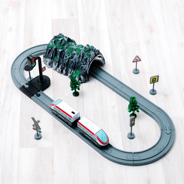 Железная дорога для детей «Мой город», 41 предмет, на батарейках - фото 1910182853