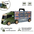 Автовоз кейс Givito «Милитари», с машинками, с тоннелем, цвет зелёный, 59 см - Фото 5