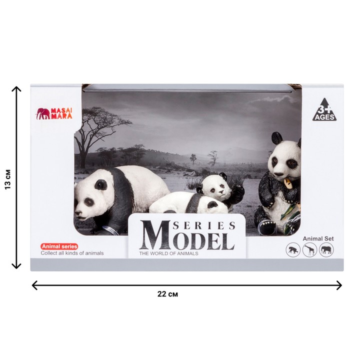 Набор фигурок «Мир диких животных: семья панд», 4 предмета - фото 1905802064