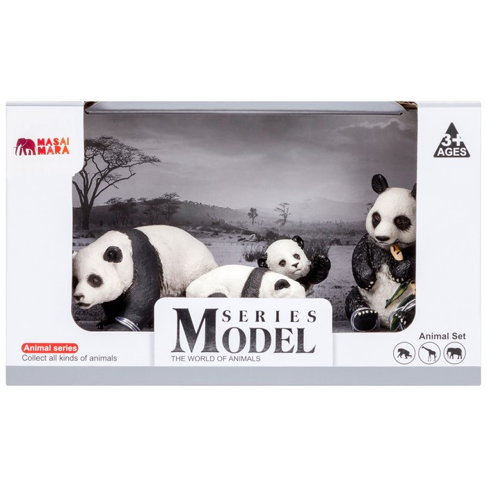 Набор фигурок «Мир диких животных: семья панд», 4 предмета - фото 1905802072