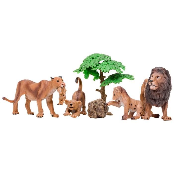 Набор фигурок «Мир диких животных: семья львов», 6 предметов - фото 1905802083