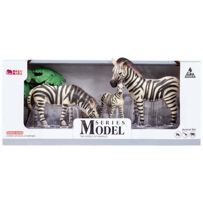 Набор фигурок «Мир диких животных: семья зебр», 5 предметов - фото 1905802127