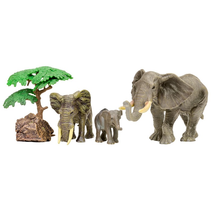 Набор фигурок «Мир диких животных: семья слонов», 5 предметов