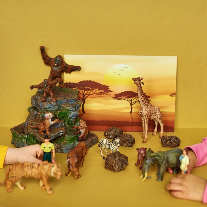 Набор фигурок «Мир диких животных», 6 фигурок, 3 аксессуара - фото 1905802191