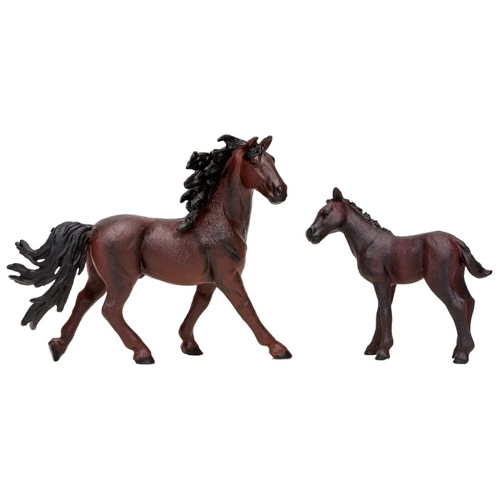 Набор фигурок «Мир лошадей»: 2 лошади, ограждение-загон - фото 1905802217