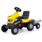 Педальная машина для детей Turbo, трактор, с полуприцепом, цвет жёлтый - фото 2080583