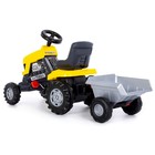 Педальная машина для детей Turbo, трактор, с полуприцепом, цвет жёлтый - Фото 3