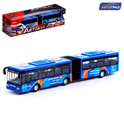 Автобус металлический «Городской транспорт», инерционный, масштаб 1:64, цвет синий - Фото 1