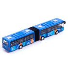 Автобус металлический «Городской транспорт», инерционный, масштаб 1:64, цвет синий - Фото 3