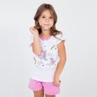Пижама для девочки, цвет белый/розовый, рост 116 см (40) - Фото 3
