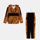 Костюм женский (свитшот, брюки), цвет оранжевый, размер 42 - Фото 4