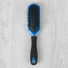 Расчёска массажная с прорезиненной ручкой, прямоугольная, цвет синий - Фото 3