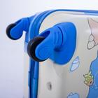 Чемодан малый 16", отдел на молнии, 4 колеса, цвет голубой - фото 53683434