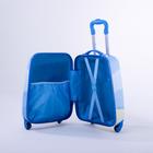 Чемодан малый 16", отдел на молнии, 4 колеса, цвет голубой - фото 53683435