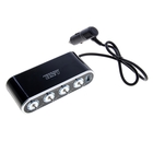 Разветвитель прикуривателя на 4 выхода с индивидуальным питанием, USB 1А, чёрный - Фото 2