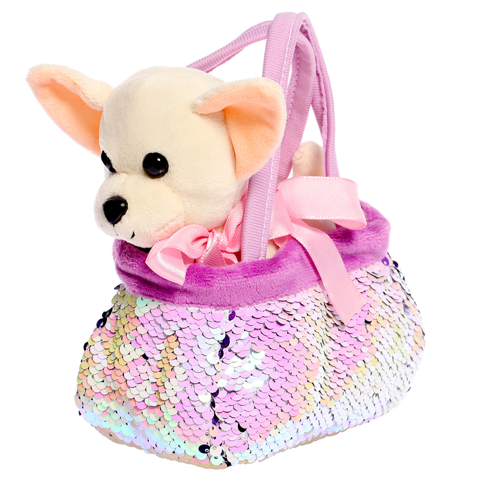 Мягкая игрушка «Собачка» в сумочке-переноске, 18 см - Фото 1