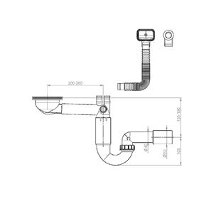 

Сифон для мойки PREVEX P-loc PL1-D9C45-SANT-01, горизонтальный, d=50/40 мм, серый