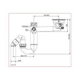 

Сифон для мойки PREVEX P-loc PL1-R9CR5-SANT-01, 1 1/2", перелив, отвод д/стиральной машины