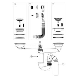 

Сифон для мойки PREVEX P-loc PL2-D9CR5-SANT-01, двойной, вертикальный, d=40 мм, серый