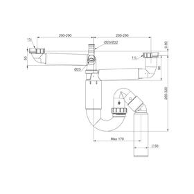 

Сифон для мойки PREVEX P-loc PL2-N2NR5-001, d=50 мм, отвод для бытовой техники, серый