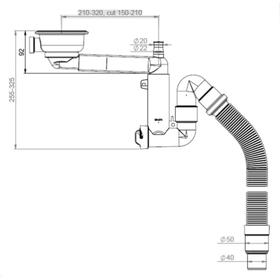 

Сифон для мойки PREVEX Smartloc 41K13929, d=50/40 мм, серый