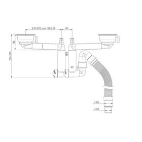 

Сифон для мойки PREVEX Smartloc 42R13916, двойной, d=50/40 мм, серый