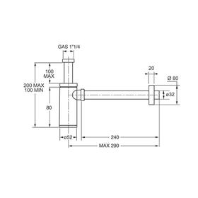 

Сифон для раковины BONOMINI 2795PP32B0WZ, накидная гайка 1 1/4", круглый, d=32 мм, белый