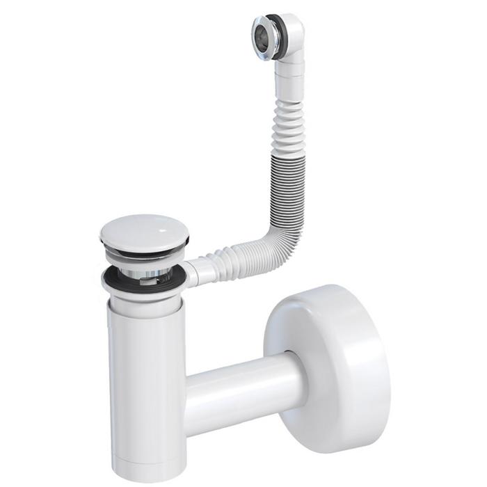 Сифон для раковины PREVEX Easy Clean 1512410, d=40 мм, клик-клак белый, перелив хром