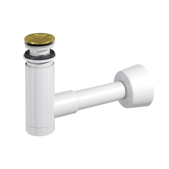 Сифон для раковины PREVEX Easy Clean 1512417, d=40 мм, телескопический, клик-клак золото