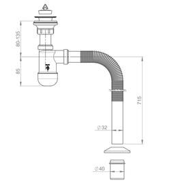 

Сифон для раковины SantecPro AQ361A4, 1 1/4", без перелива