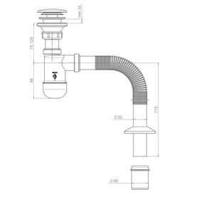 

Сифон для раковины SantecPro AQ371A4, 1 1/4", без перелива