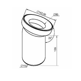 

Труба фановая для унитаза SantecPro PR301, d=110 мм, 22°