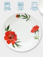 Столовый сервиз «Бархатная роза», 37 предметов, стеклокерамика, белый - Фото 5