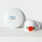 Сервиз чайный «Бархатная роза», 12 предметов: чашка 200 мл, блюдце d=14 см, стеклокерамика, цвет белый - Фото 6