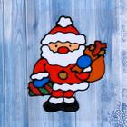 Наклейка на стекло "Дед Мороз с подарочками" 15х11 см - Фото 1