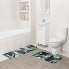 Набор ковриков для ванны и туалета Доляна «Малахит», 2 шт: 45×120, 45×75 см - фото 321293034
