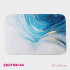 Коврик для ванной Доляна «Камень», 40×60 см, цвет бирюзовый - фото 318543620