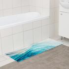Коврик для ванной и туалета Доляна «Камень», 45×120 см, цвет бирюзовый - Фото 1