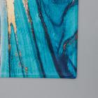 Коврик Доляна «Камень», 45×120 см, цвет бирюзовый - Фото 3