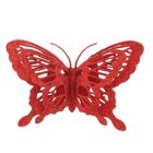 Украшение ёлочное "Бабочки воздушные" (набор 2 шт) 9,5х14,5 см красный - Фото 2