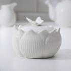Сахарница керамическая «Цветок», цвет белый - фото 17183424