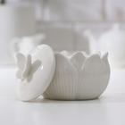 Сахарница керамическая «Цветок», цвет белый - фото 4326653